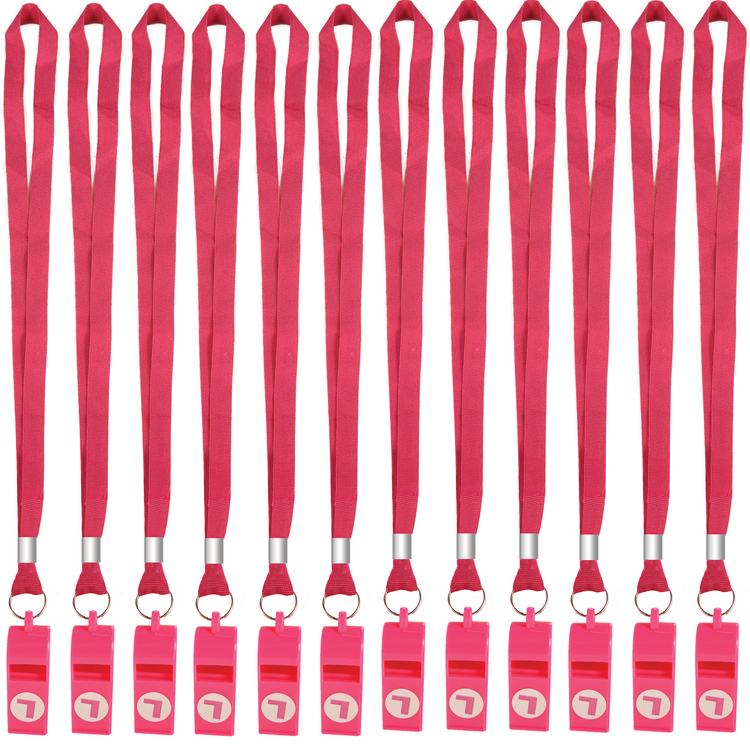 12pk Pink Whistle Hen Party Fancy Dress Accessory Ladies Girls Hen Do Night Lanyard