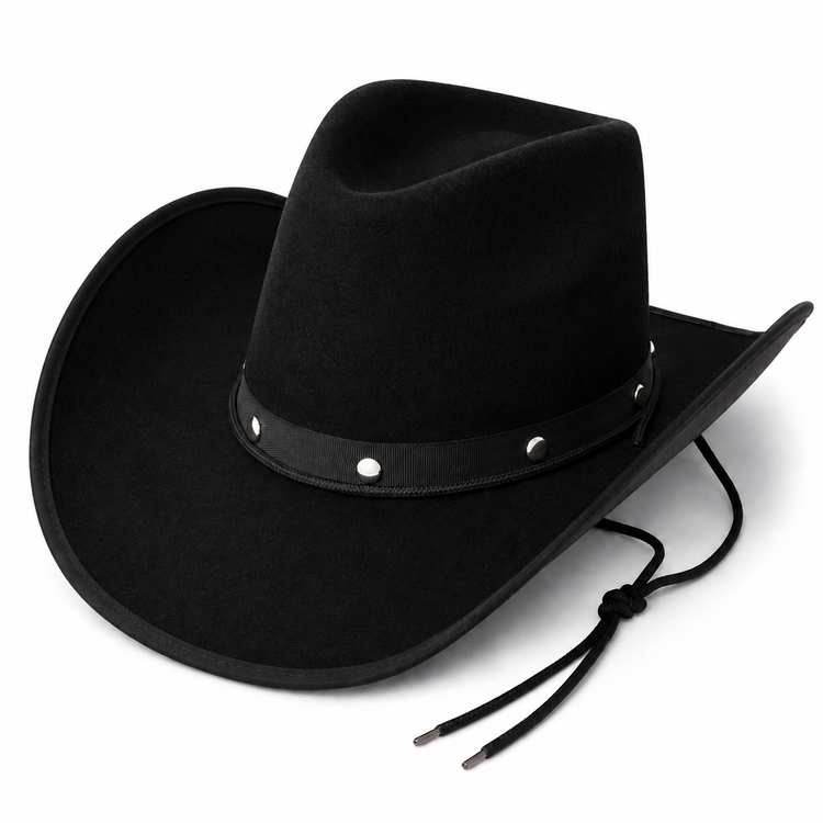 Black Cowboy Hat Western Fancy Dress Party Festival Cowboy Cowgirl Accessory