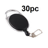 30x Retractable Key Chain ID Badge Holder Extendable Keyring Rope Clip Bulk Buy