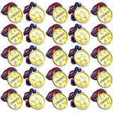24x Plastic Gold Medals Kids Sports Day Winner Prize Party Bag Filler Award Toys