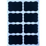40x Jar Label Chalkboard Sticker Curved Square Reuse Kitchen Black Chalk Marker