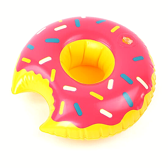 Inflatable Doughnut Drink Holder Floating Cup Hot Tub Swim Pool Party Bath Toy