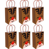 Christmas Gift Bags 12 Rudolph Fun Paper Party Loot Bag With Handles Recyclable
