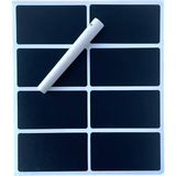 40x Jar Label Chalkboard Stickers Rectangle Reusable Kitchen Black Chalk Marker