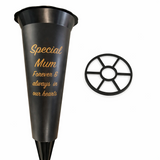 Mum's Grave Memorial Flower Vase Spike Holder Memory Pot - Forever In Our Hearts