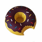 4x Inflatable Doughnut Drink Holders Brown Floating Hot Tub Swimming Pool Party