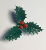 Holly Christmas Cake Topper Set Pack of 6 Yule Log Cupcake Berry Xmas Decoration