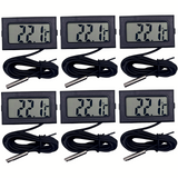 6x Digital Thermometer LCD Temperature Meter 1m Wired Home Grow Room Sensor FY10