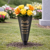 Grave Memorial Flower Vase Spike Memory Pot - Sadly Missed Forever In Our Hearts