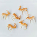 6pc Reindeer Cake Topper Set Christmas Yule Log Mini Festive Winter Decoration