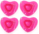 4x Inflatable Heart Drink Holder Pink Floating Valentine Love Hot Tub Pool Party