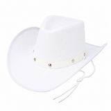 White Cowboy Hat - Western Fancy Dress Party Festival Cowgirl Hen Do Accessory