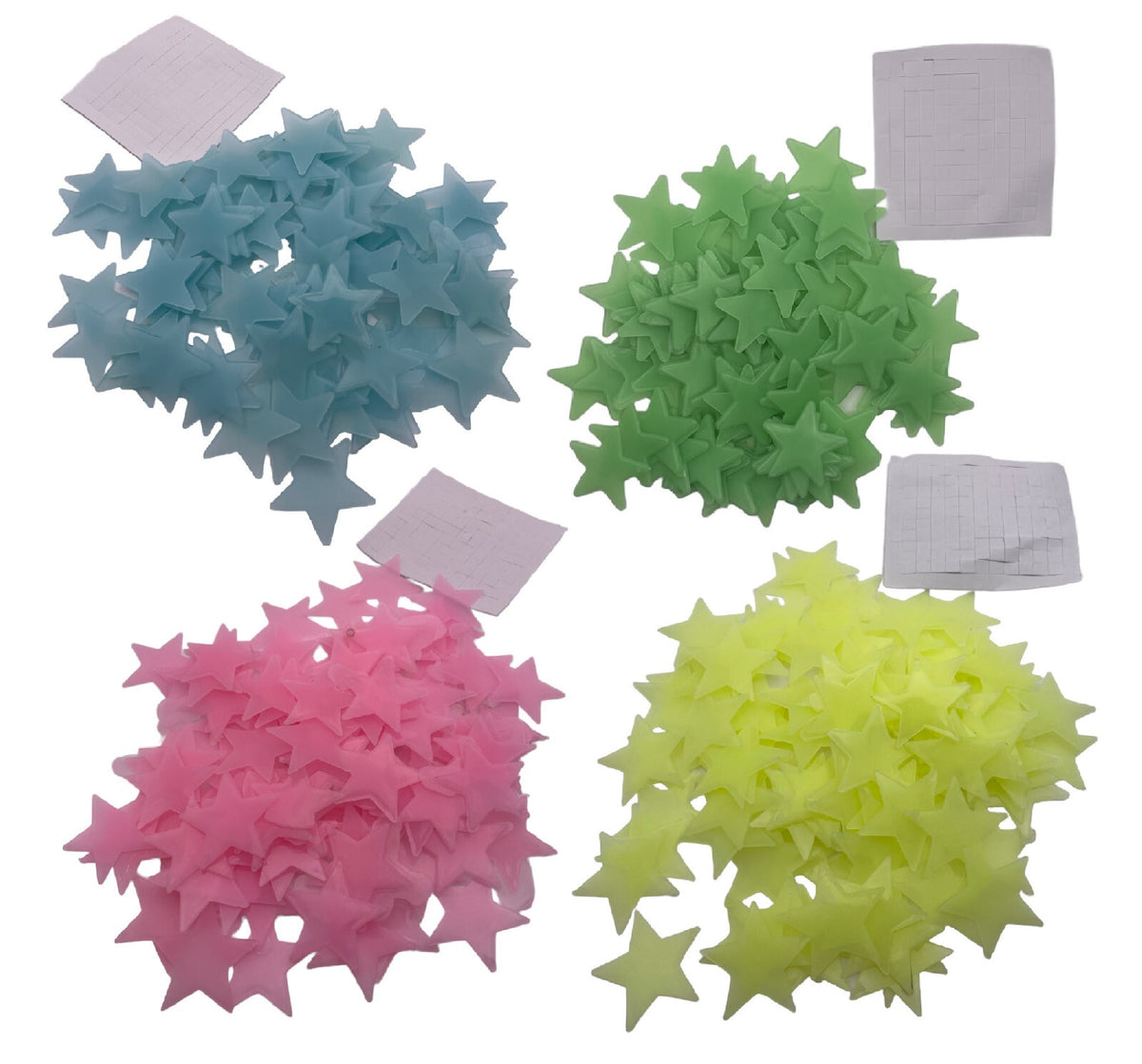 Glow In The Dark Plastic Stars Fun Ceiling Wall Art Luminous Space Stickers 3cm