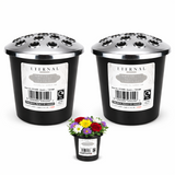 Memorial Grave Vase Pack of 2 with Silver Lids For Fresh Artificial Flowers Pot