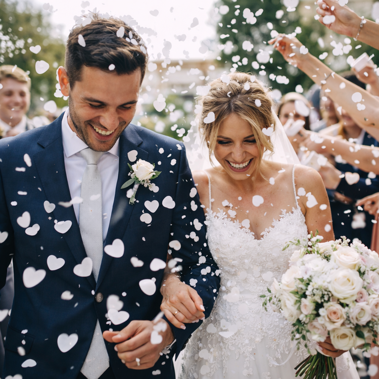 White Heart Confetti Wedding Party Event Table Decoration Display Biodegradable
