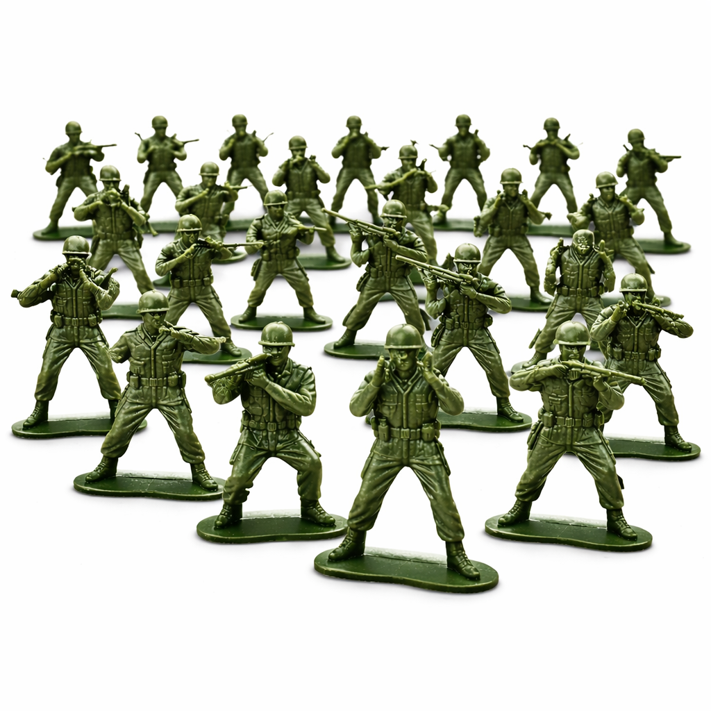 100x Toy Soldiers Green Plastic Soldier Figures Army Men for Boys Birthday Gift