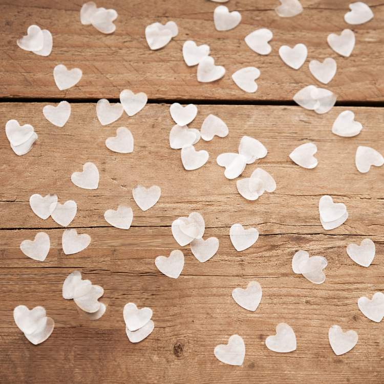 White Heart Confetti Wedding Party Event Table Decoration Display Biodegradable