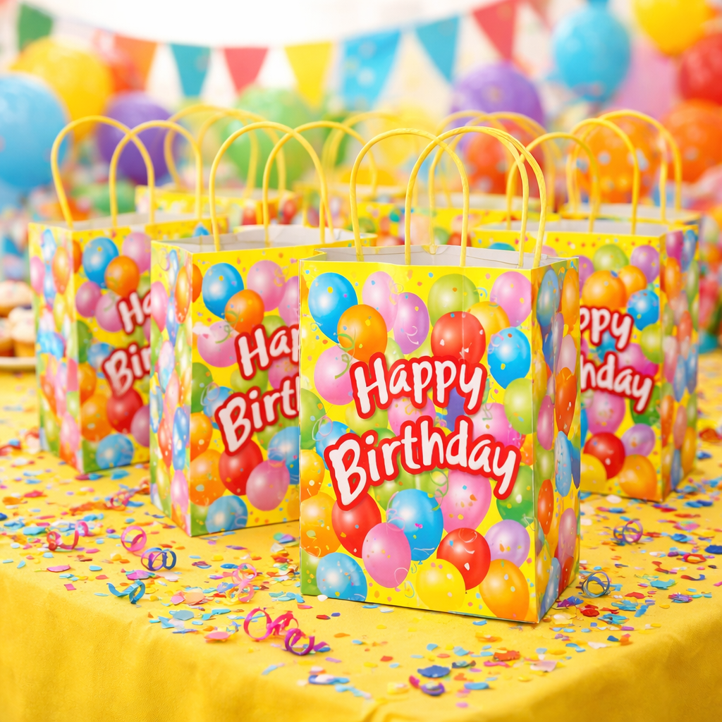 Birthday Party Gift Bags With Handle Small Present Paper Loot Favours Party Bag