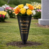 Grave Memorial Flower Vase Spike Memory Pot, Loving Memory Forever In Our Hearts
