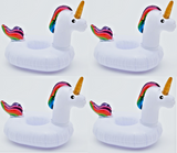 4 x Inflatable Unicorn Drink Holder Cup Can Hot Tub Float Swimming Pool Bath Toy