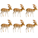 12pc Reindeer Cake Topper Set Christmas Yule Log Cupcake Plastic Snow Decoration