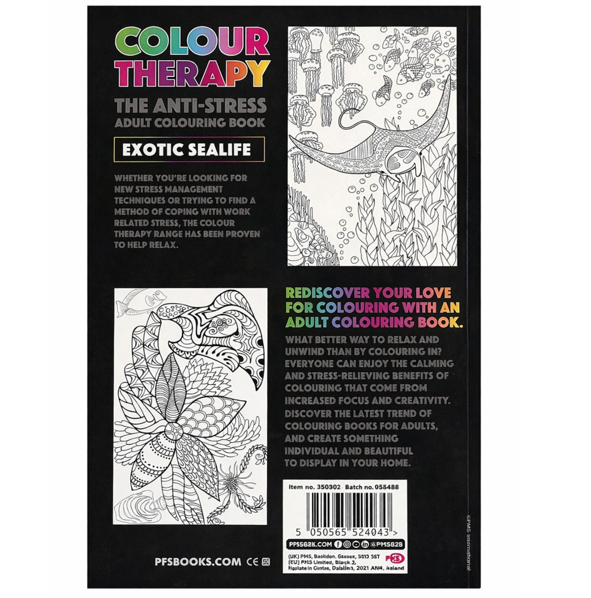 Sealife Colouring Book A4 - Adult Anti Stress 48 Page Book Relaxing Sea Animals