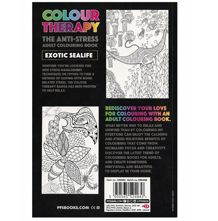 Sealife Colouring Book A4 - Adult Anti Stress 48 Page Book Relaxing Sea Animals