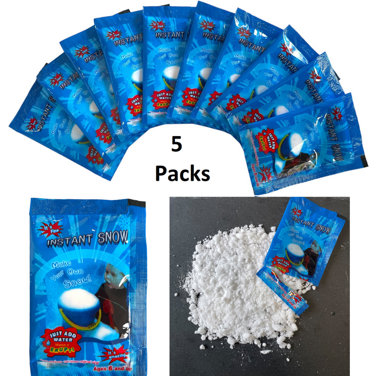 Fake Snow Christmas Decoration Powder 5 packs Fun Magic Instant Artificial Kids