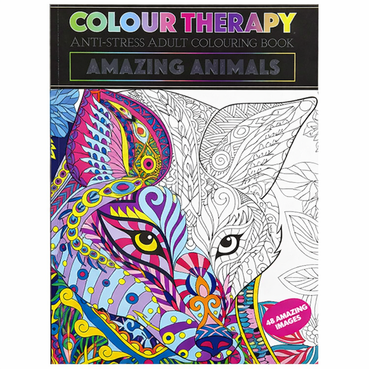 Animal Colouring Book A4 - Adult Anti Stress 48 Page Book For Relaxing Mind Gift