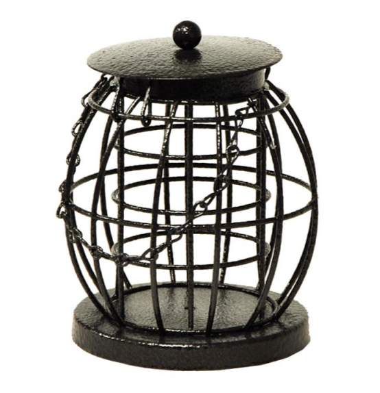 Metal Bird Fatball Feeder with Squirrel Guard Hanging Suet Food Feed Station