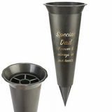 Dads Grave Memorial Flower Vase Spike Holder Memory Pot - Forever In Our Hearts