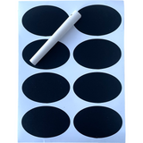 40x Jar Label Chalkboard Sticker Oval Reusable Craft Kitchen Black Chalk Marker