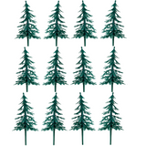 Christmas Tree Cake Topper Set pack of 12 Yule Log Cupcake Fir Forest Decoration