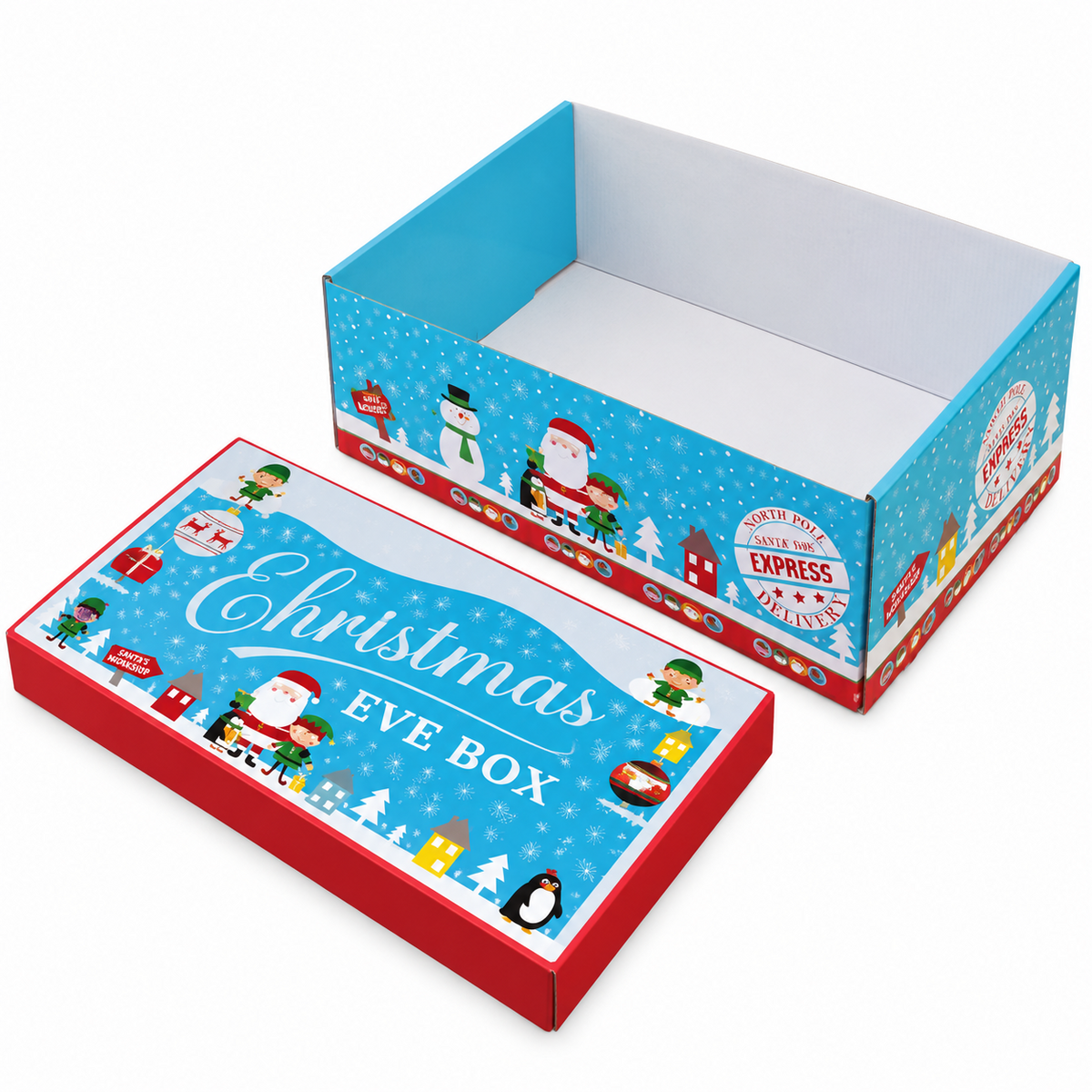 Christmas Eve Boxes Xmas Gift Box Empty Festive Hamper Kids Treats 1-12 Packs