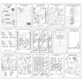 Kids Mini Puzzle Activity Book With Colouring Pencils Party Bag Filler 1-96 Pack
