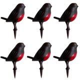 Robin Christmas Cake Topper pack of 6 Yule Log Cupcake Mini Bird Decoration Idea