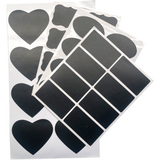 40x Jar Label Chalkboard Sticker Curved Square Reuse Kitchen Black Chalk Marker