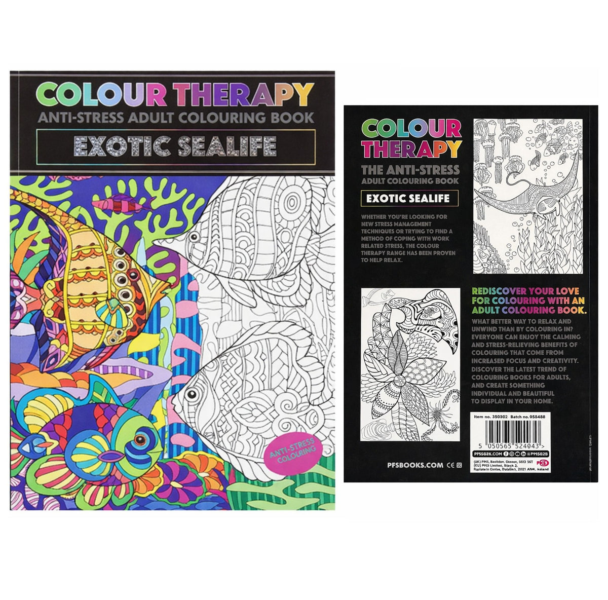 Sealife Colouring Book A4 - Adult Anti Stress 48 Page Book Relaxing Sea Animals