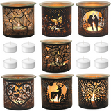 Tea Light Oil Burner Glass Wax Melt Warmer Metal Candle Holder Xmas Gift Idea