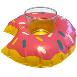 4x Inflatable Doughnut Drink Holders Pink Float Hot Tub Swimming Pool Party Bath
