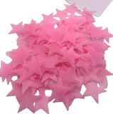 200 Pink Glow In The Dark Stars 3cm Luminous Stick On Space Ceiling Wall Sticker