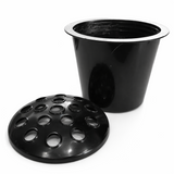 Memorial Grave Vase Pack of 4 Black with Lids For Fresh Artificial Flowers Pot