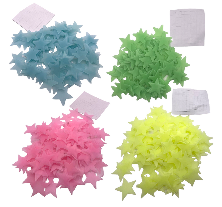 Glow In The Dark Stars 200x Multicolour Luminous Stick On Ceiling Wall Sticker
