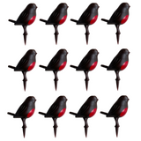 Robin Christmas Cake Topper pack of 12 Yule Log Cupcake Mini Bird Decoration