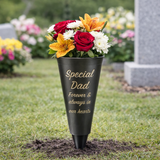 Dads Grave Memorial Flower Vase Spike Holder Memory Pot - Forever In Our Hearts
