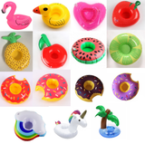 4x Inflatable Doughnut Drink Holders Brown Floating Hot Tub Swimming Pool Party