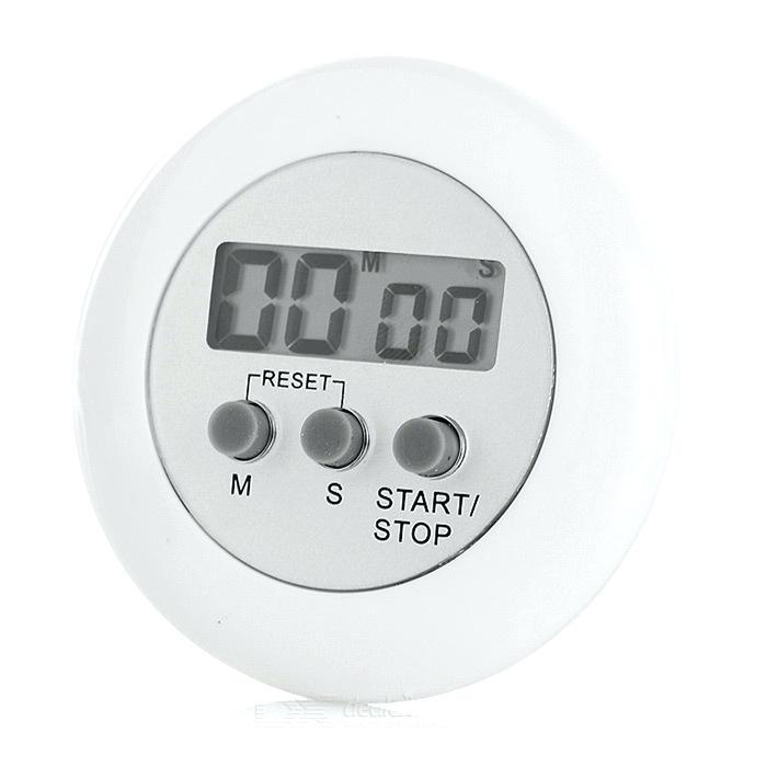 White Digital Kitchen Timer Magnetic Clip Chef Restaurant Count Down Stopwatch