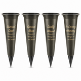 Grave Memorial Flower Vase Spike Memory Pot, Loving Memory Forever In Our Hearts