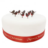 Robin Christmas Cake Topper pack of 6 Yule Log Cupcake Mini Bird Decoration Idea
