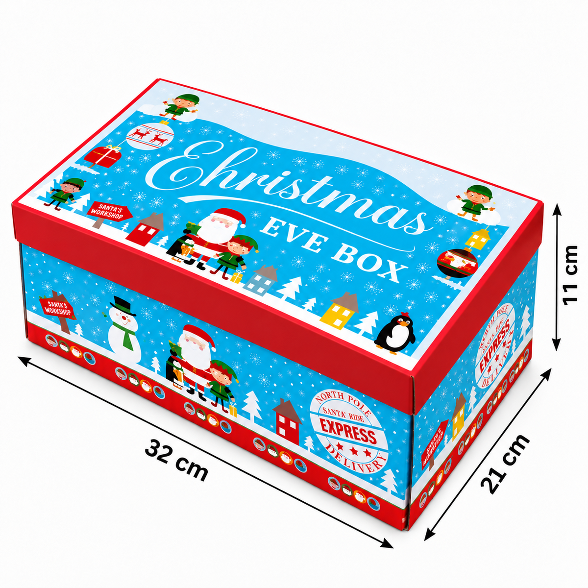 Christmas Eve Boxes Xmas Gift Box Empty Festive Hamper Kids Treats 1-12 Packs